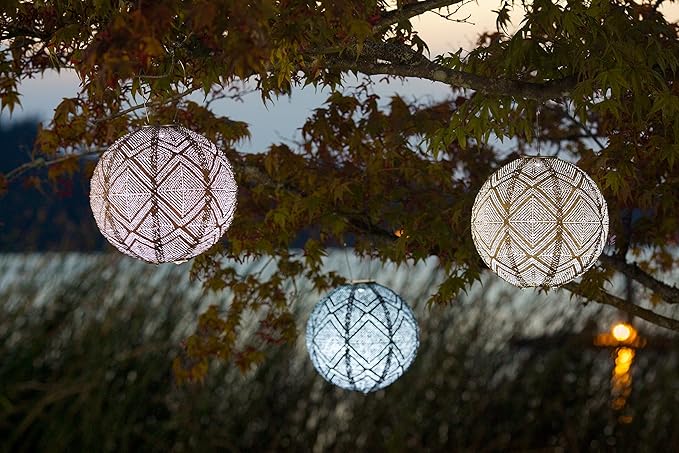 Allsop Soji Stella Market - 12" Handmade LED Outdoor Solar Lantern - Bronze
