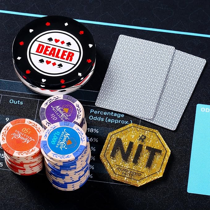 RUNNING HOT Nit Button Set for Texas Hold'em & Omaha Poker (Pack of 10) - Professional Chips for
