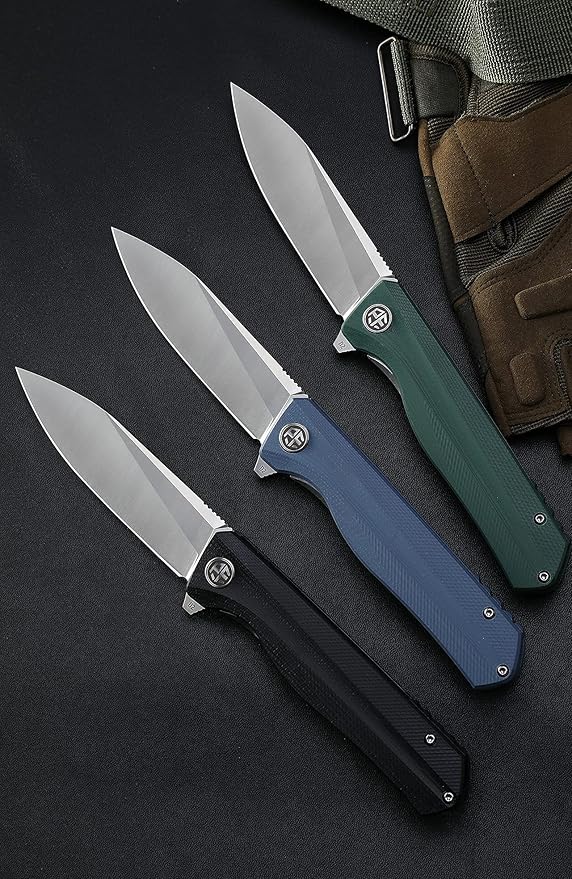 Petrified fish G10 handle D2 steel blade 2CR13 liner ball bearing flipper folding knife camping
