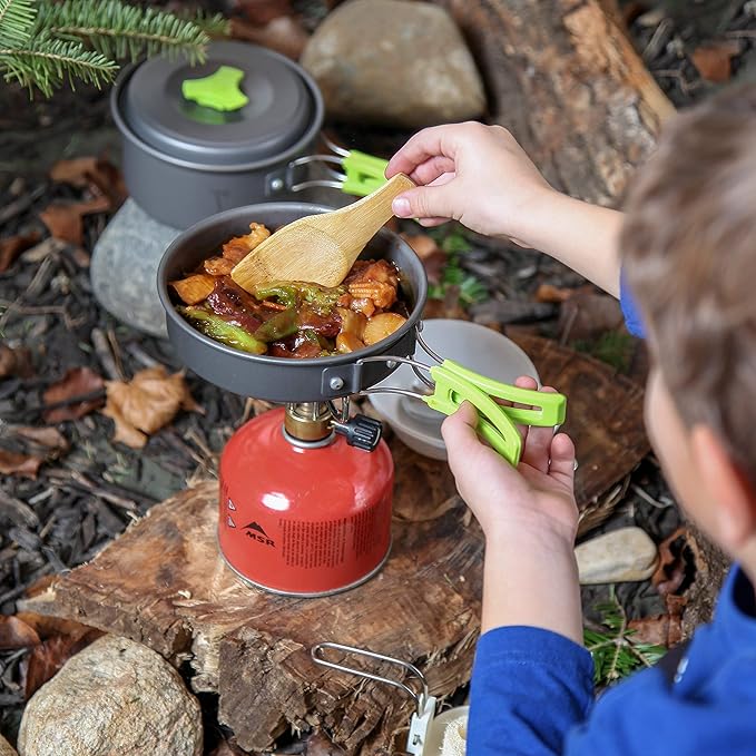 MalloMe Camping Cookware Mess Kit for Backpacking Gear ??Camping Cooking Set - Camping Pots and