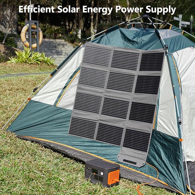 120W Foldable Solar Panel, 23% High-Efficiency Portable Charger with USB-C/2xUSB-A/DC Outputs, ETFE