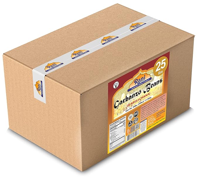 Rani Garbanzo Beans (Kabuli Chana) 400oz (25lbs) 11.36kg Bulk Box ~ All Natural | Vegan | Gluten