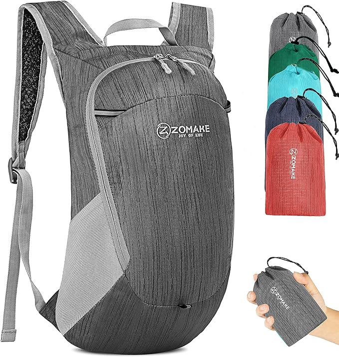 ZOMAKE Ultra Lightweight Packable Backpack 18L, Small Foldable Hiking Backpacks Water Resistant