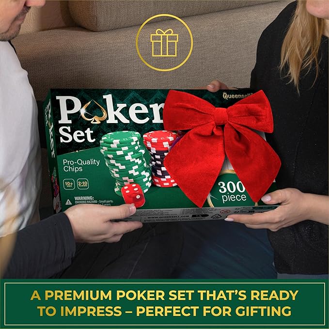 Poker Set with 300 Poker Chips 11.5 Gram for Texas Holdem ??Professional Weight Poker Chips Set