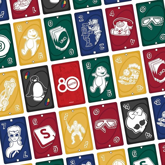 Mattel Games UNO Mattel 80th Ruby Red Card Game for Kids, Adults & Family Nights, Game Nights