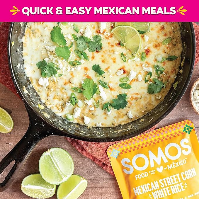 SOMOS Mexican Street Corn White Rice ??Gluten Free, Non-GMO, Vegan & Microwavable Meals Ready to