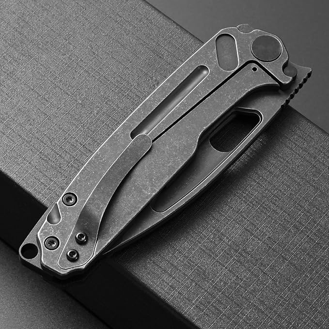 Ccanku C1136 Folding Knife,D2 Steel Blade+ G10&Steel Handle EDC Tool,Outdoor Hunting Camping