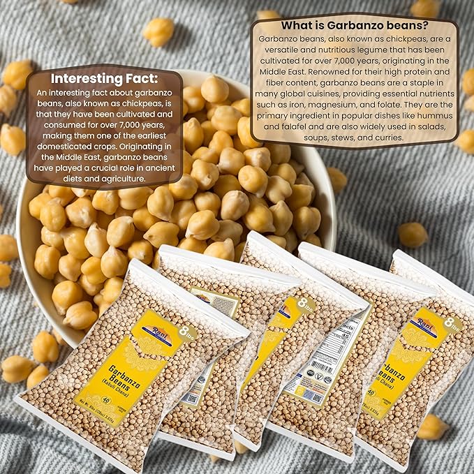 Rani Garbanzo Beans (Kabuli Chana) 128oz (8lbs) 3.63kg x Pack of 5 (Total of 40lbs) Bulk ~ All