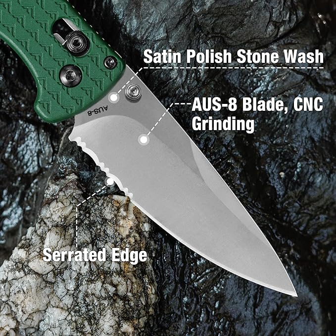 FLISSA 4.5" Folding Pocket Knife, Lightweight EDC Pocket Knife with Axis Lock, 3.2" AUS-8 Steel