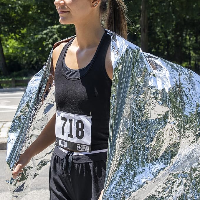 10 Pack Mylar Emergency Thermal Blankets for Survival, Thick Reusable Mylar Space Blankets Bulk