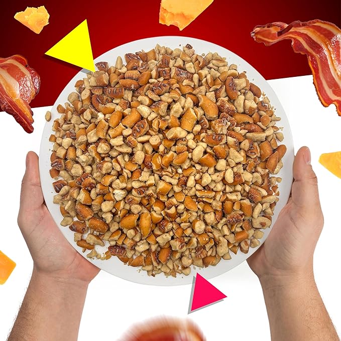 Smoky Bacon Cheese Pretzel Pieces | 1 Pound Bag | Bold Flavored, Naturally Seasoned Pretzels |
