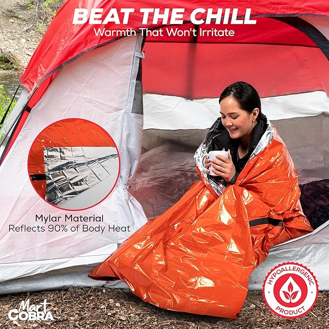 Emergency Sleeping Bag 3 Pack | for Survival Gear and Supplies Life Bivy Sack Waterproof Mylar