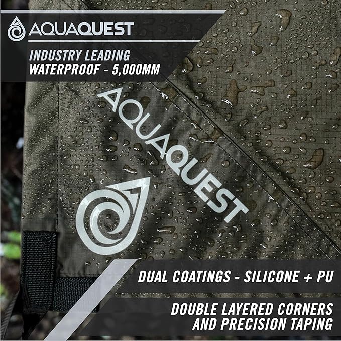 AquaQuest Guide Tarp ??Ultralight Waterproof (5,000 mm) Seam-Taped 40D Ripstop Rain Fly for