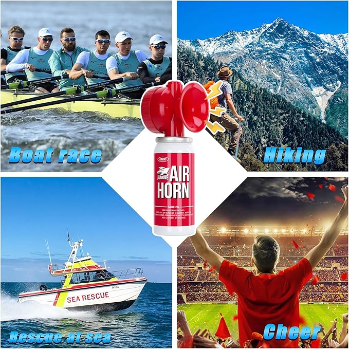 Air Horn 1.4oz 2pcs, Loud Mini Safety Boat Air Horn Can, Sports Event Starting Horn, Mini Small
