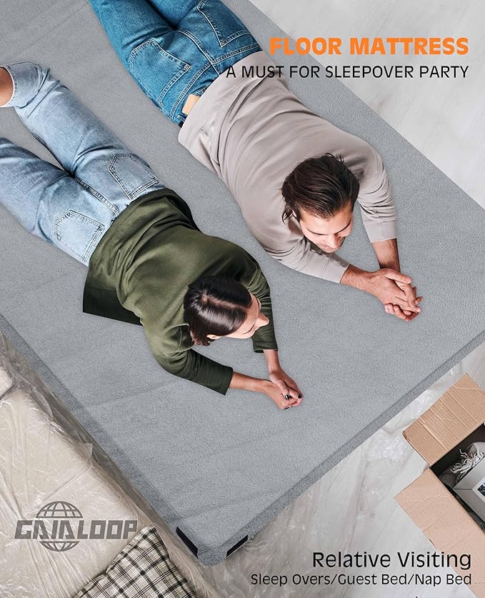 3 Inch GAIALOOP Thick Memory Foam Camping Mattress Sleeping Pad [Car/Tent/Cot] Glamping Portable