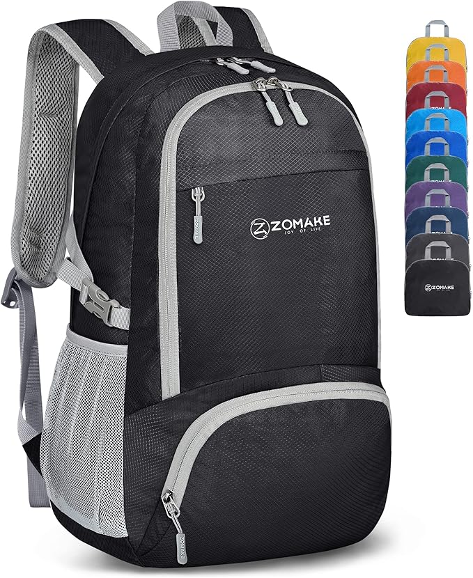 ZOMAKE Lightweight Packable Backpack 30L, Foldable Hiking Backpacks Water Resistant Compact Folding