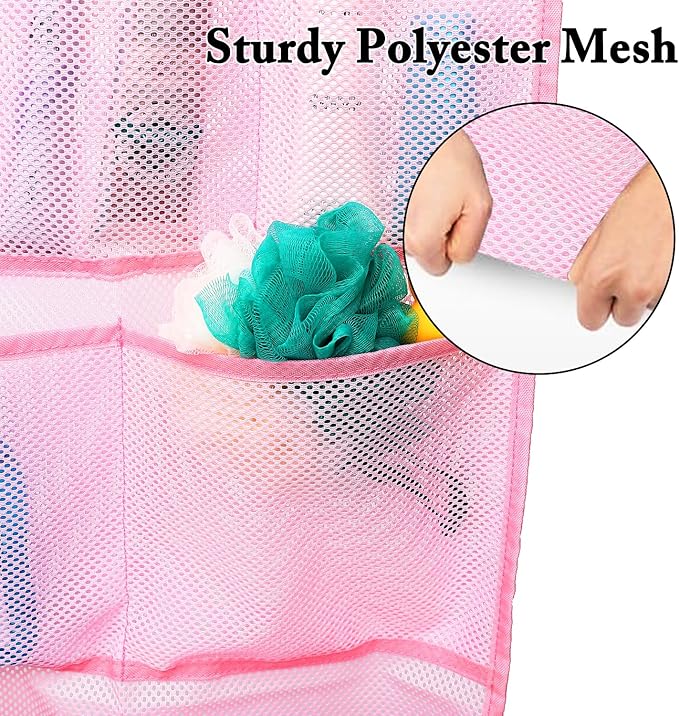 Mesh Shower Caddy Hanging, Quick-Drying Shower Organizer with 7 Pockets, Portable Bathroom