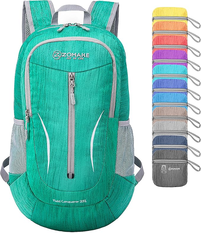 ZOMAKE 25L Ultra Lightweight Packable Backpack, Foldable Hiking Backpacks Water Resistant Small