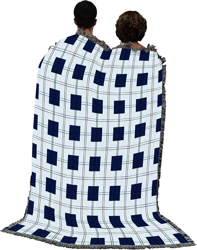 Pure Country Weavers Blueberry Plaid Blanket - Gift Tapestry Throw Woven from Cotton - Made in The