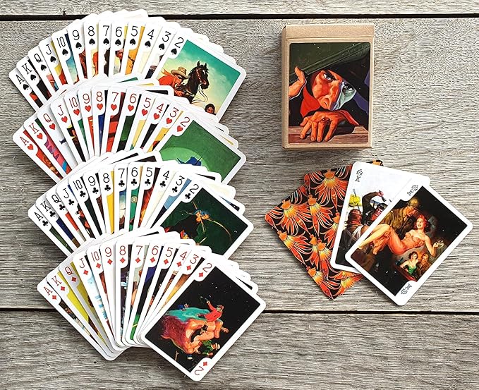 Mystery and Adventure Playing Cards (Poker Deck 54 Cards All Different) Vintage Hardboiled