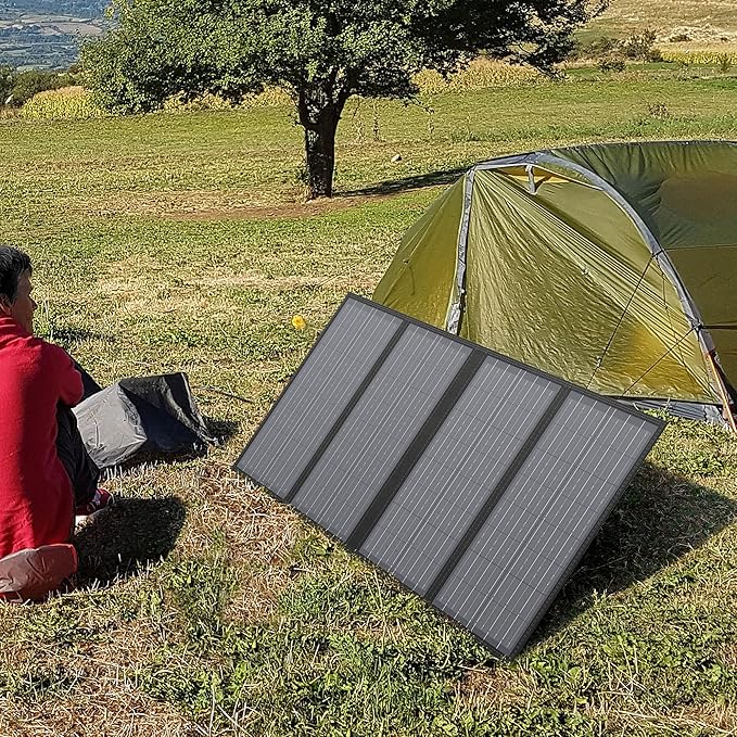 Foldable Solar Panel Charger 60W with 18V DC Output (11 Connectors) for 100W~350W Portable Power