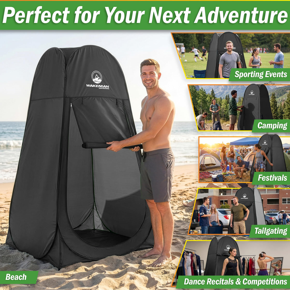 Pop Up Pod - Privacy Shower Tent, Dressing Room, or Portable Toilet Stall with Carry Bag for