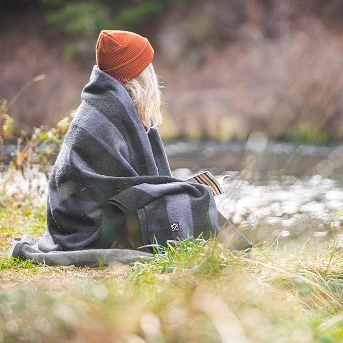 Arcturus Plaid Wool Blankets - 4.5lbs Warm, Heavy, Washable, Large | Great for Camping, Outdoors