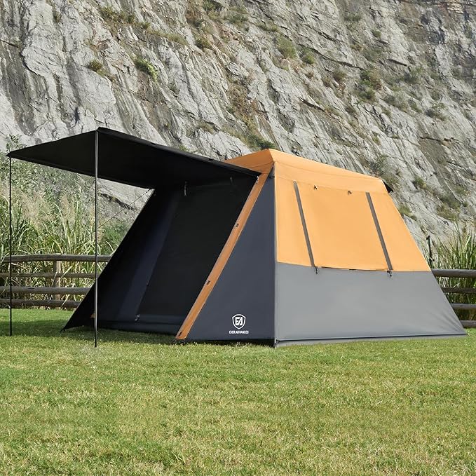 EVER ADVANCED Blackout Design 6 Person Camping Tent, Instant Cabin Tent for Family with Vestibule