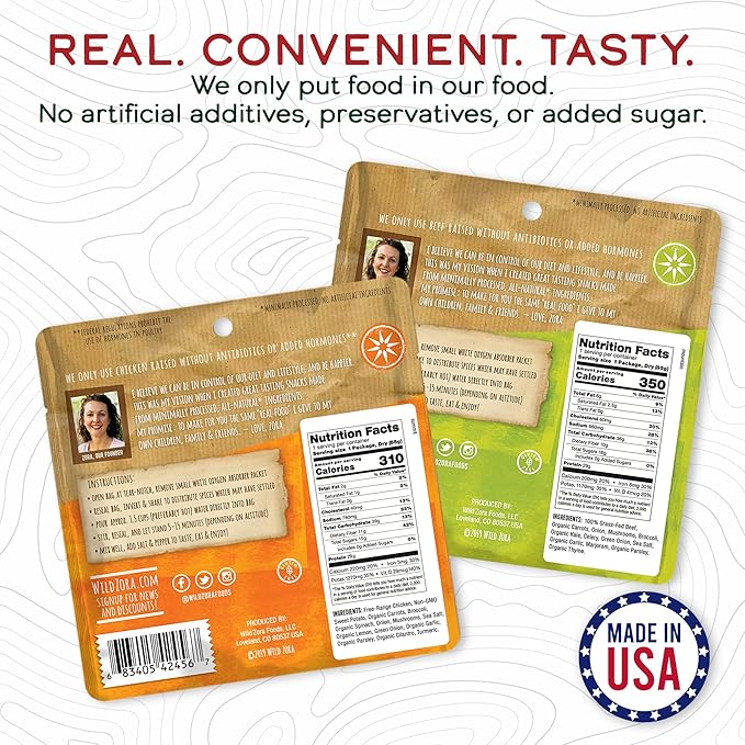 Wild Zora Paleo Freeze Dried Meals for Backpacking & Camping - Healthy Gluten Free & Grain Free