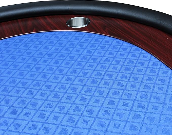 Poker Table 96 inches Light Series for 10 Player Games with Cup Holders Wooden Racetrack Felt