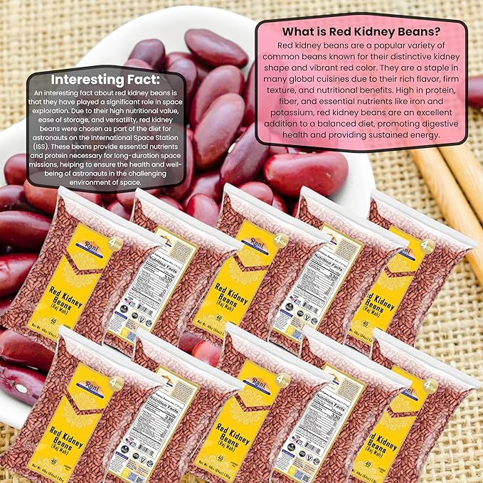 Rani Red Kidney Beans, Light 64oz (4lbs) 1.81kg ~ Pack of 10~640oz (40lbs) 18.14kg Total ~ All