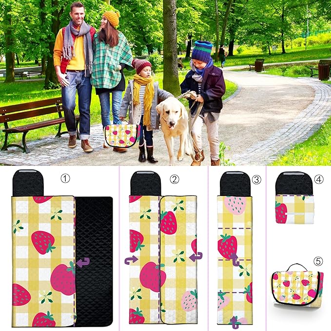 Extra Large Picnic Blanket Waterproof,80"x 80"Foldable Machine Washable Beach Blanket,Outdoor
