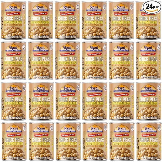 Rani Chick Peas, Garbanzo Beans (Boiled Chick Peas in Brine) Kabuli Chana 14oz (400g) Pack of 24 ~