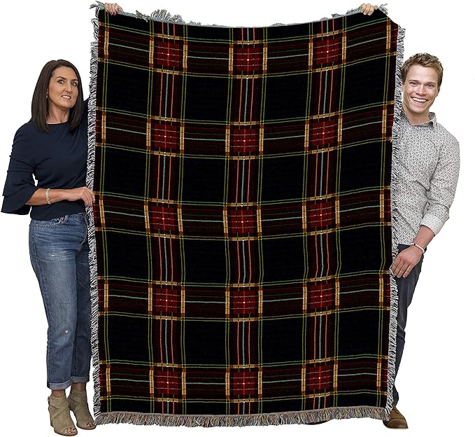 Pure Country Weavers Plaid Blanket Golf - Patterns Gift Tapestry Throw Woven from Cotton - Made in