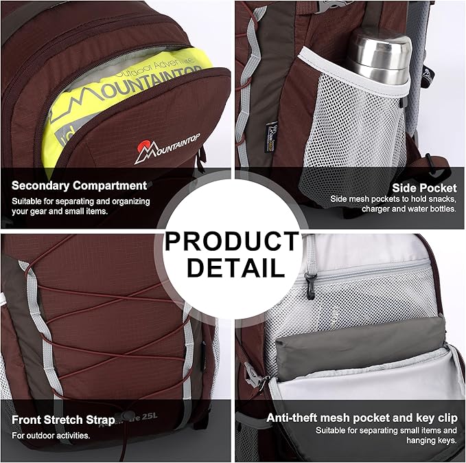 MOUNTAINTOP 25L/40L Hiking Backpack,Lightweight Travel Backpack for Men Women Outdoor Backpacking