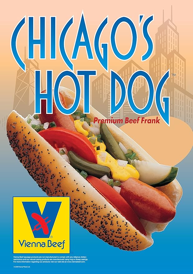 Vienna® Beef Natural Casing Franks 6" 8:1 10 lbs. (Approximately 80 count)