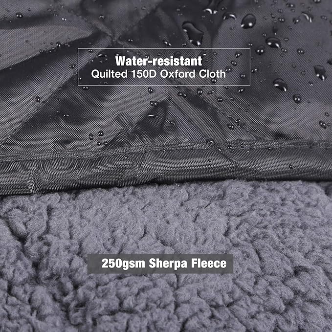 REDCAMP Large Warm Blanket with Sherpa Lining, Cold Weather Outdoor Blanket Windproof for Camping