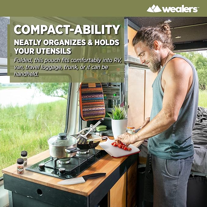 Camp Kitchen Cooking Utensil Set Travel Organizer Grill Accessories Portable Compact Gear for