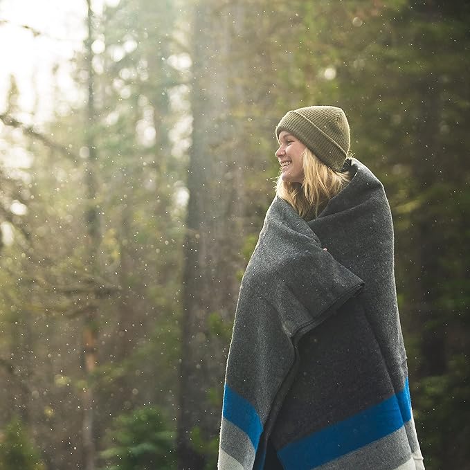 Arcturus Rainier Wool Blanket - 4.5lbs Warm, Heavy, Washable, Large | Great for Camping, Outdoors