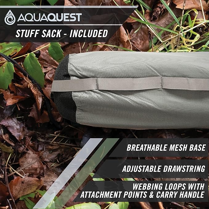 AquaQuest Guide Tarp ??Ultralight Waterproof (5,000 mm) Seam-Taped 40D Ripstop Rain Fly for