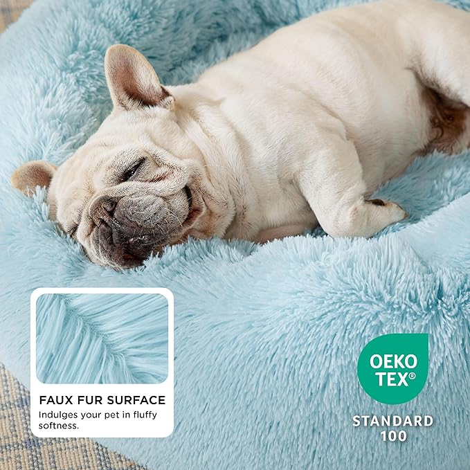 Bedsure Calming Dog Bed for Medium Dogs - Donut Washable Medium Pet Bed, 30 inches Anti-Slip Round
