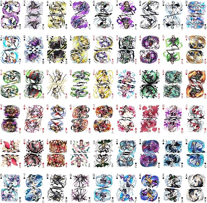 Anime Playing Cards # Poker Deck 54 Cards All Different # Anime Manga Kawaii Chars UCMM