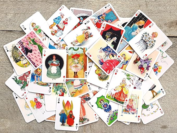 Gratis Playing Cards (Poker Deck 54 Cards All Different) Vintage Greeting and Happy Wishes Posters