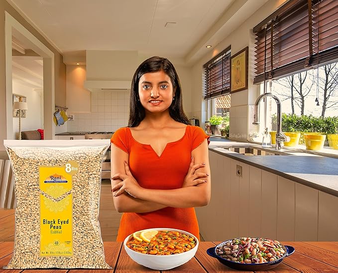 Rani Black Eyed Peas, Dried Cowpeas (Lobhia) 128oz (8lbs) 3.63kg Bulk ~ All Natural | Vegan |