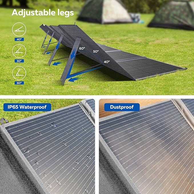 400w Portable Solar Panel - Foldable Solar Panel Charger for Power Station Camping RVs Off Grid
