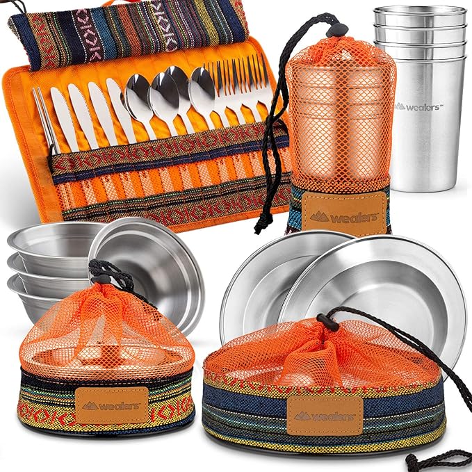 Wealers Unique Complete Messware Kit Polished Stainless Steel Dishes Set| Tableware| Dinnerware|