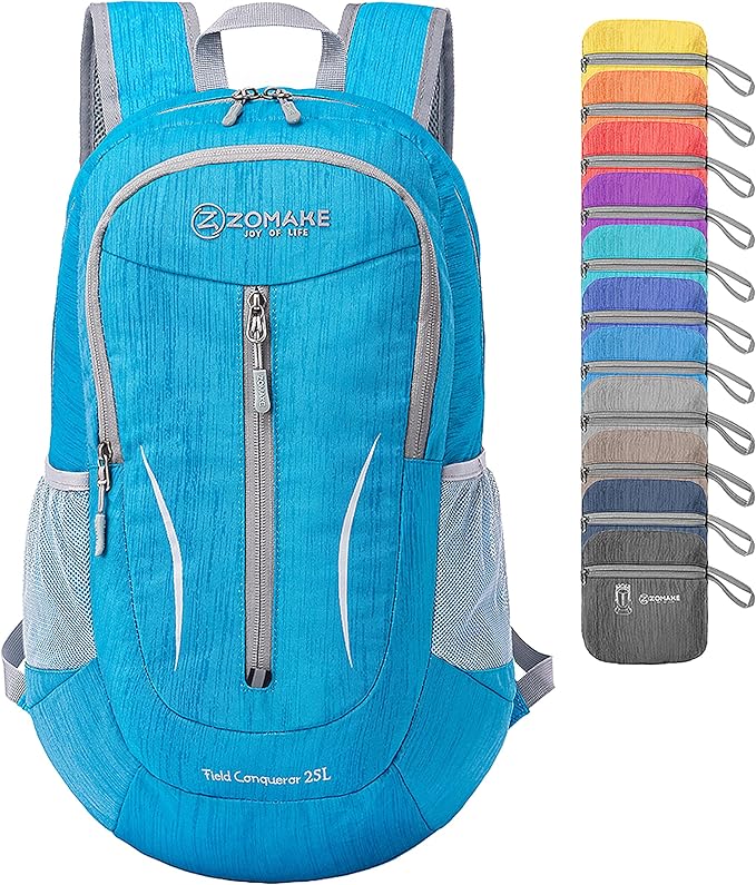ZOMAKE 25L Ultra Lightweight Packable Backpack, Foldable Hiking Backpacks Water Resistant Small