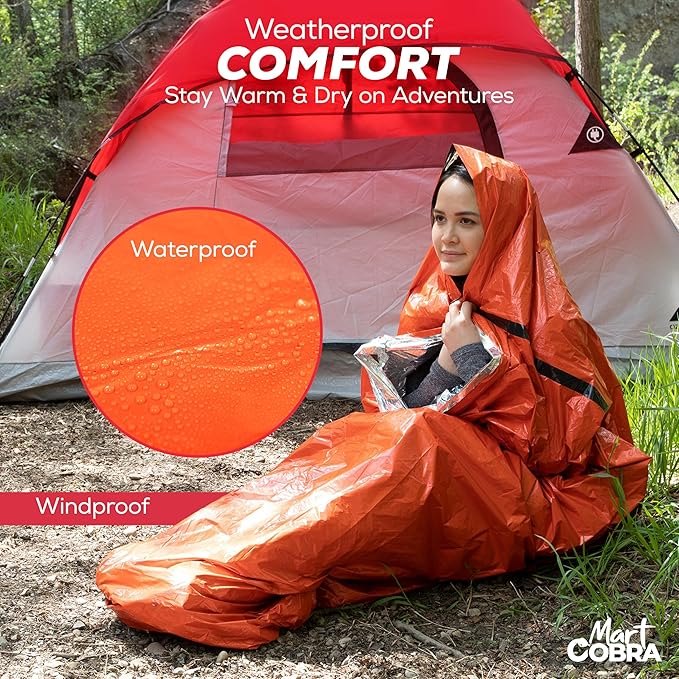 Emergency Sleeping Bag 3 Pack | for Survival Gear and Supplies Life Bivy Sack Waterproof Mylar
