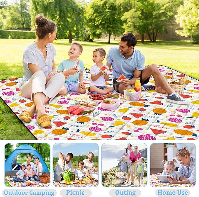 Poedist Extra Large Picnic Blanket Waterproof,80"x 80"Foldable Machine Washable Beach