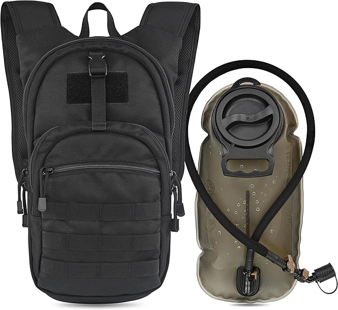 MARCHWAY Tactical Molle Hydration Pack with 2.5L TPU Water Bladder, Low-Profile Organized Military